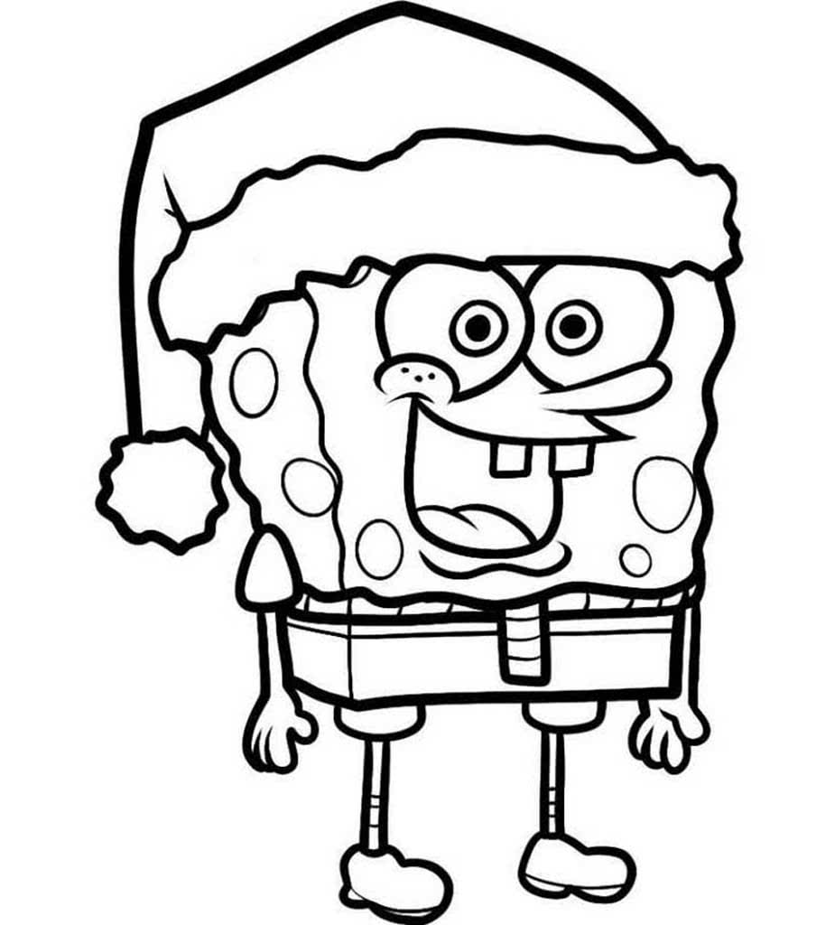 Губка Боб квадратные штаны в рождественской шапочке