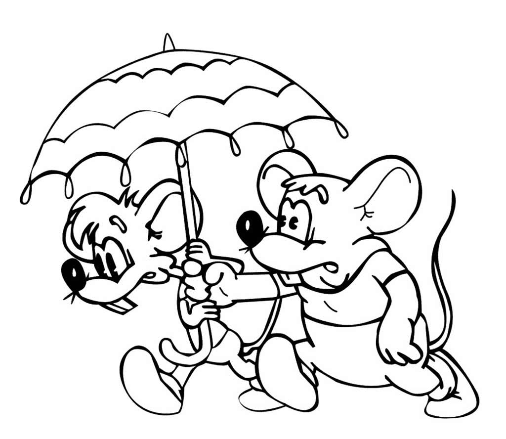 Два мышонка под зонтиком