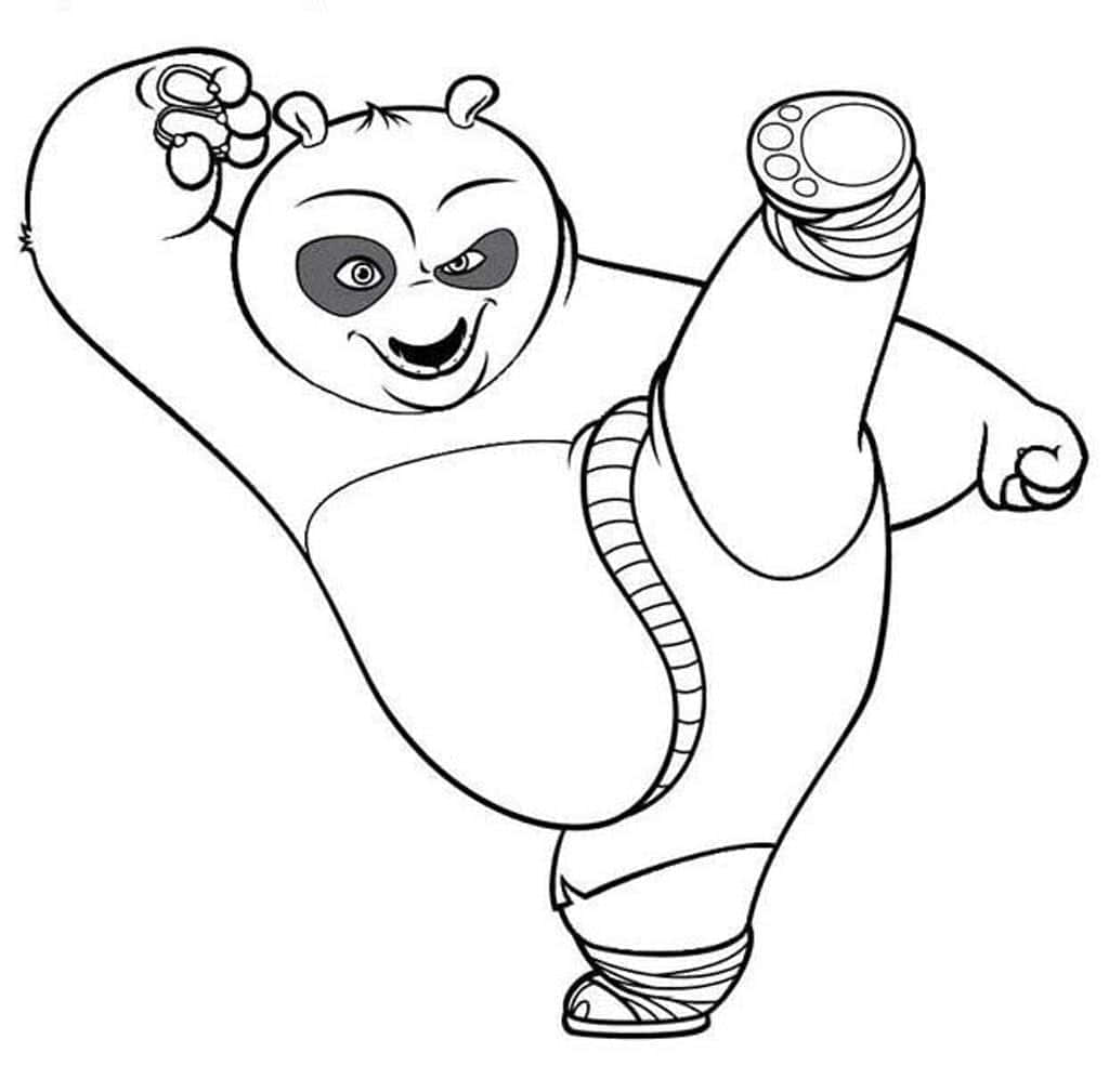 Кунг-фу Панда с поднятой ногой