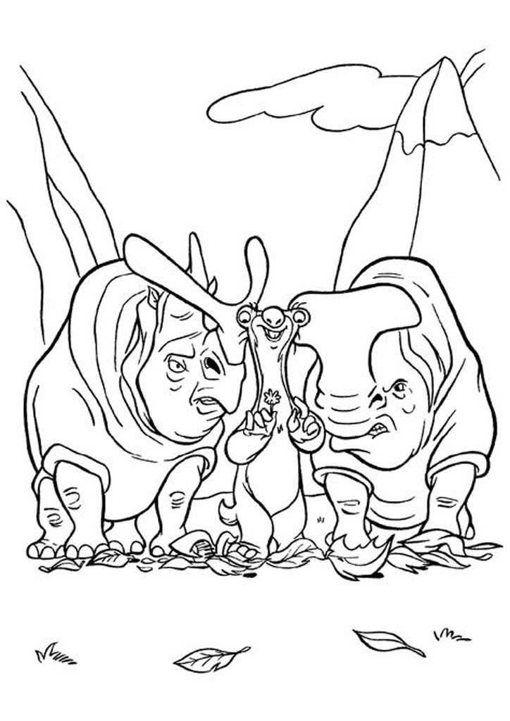 Два носорога и ленивец Сид из ледникового периода
