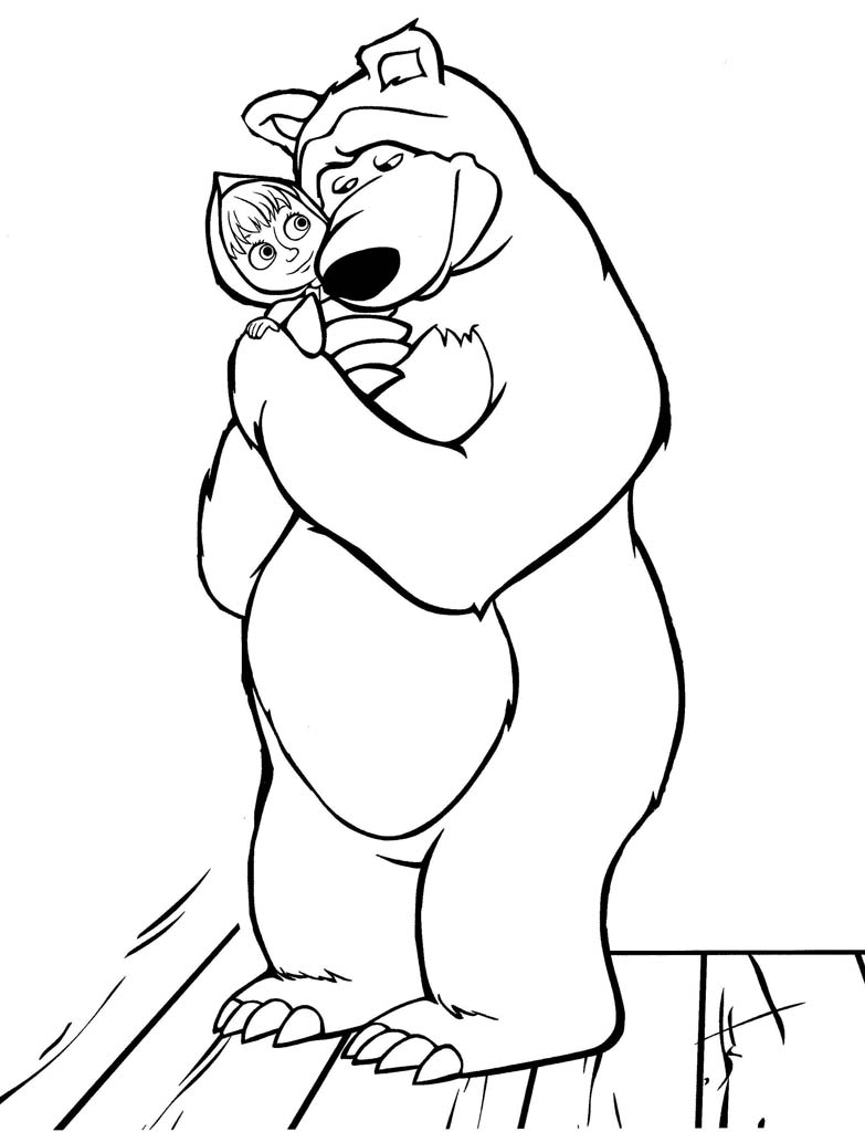 Раскраски для детей мультфильм Маша и Медведь