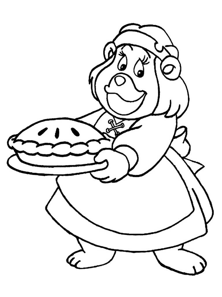 Бабушка мишка Гамми с пирогом