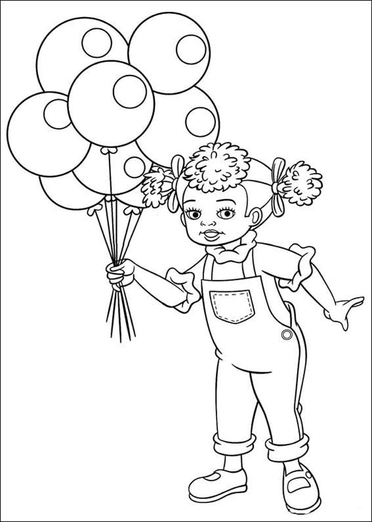 Девочка из мультика Нодди с шарами