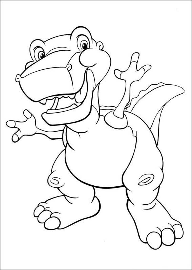 Милый динозавр Зубастик улыбается
