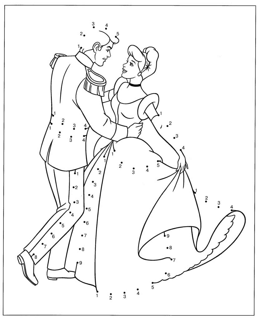 Золушка и принц танцует по точкам