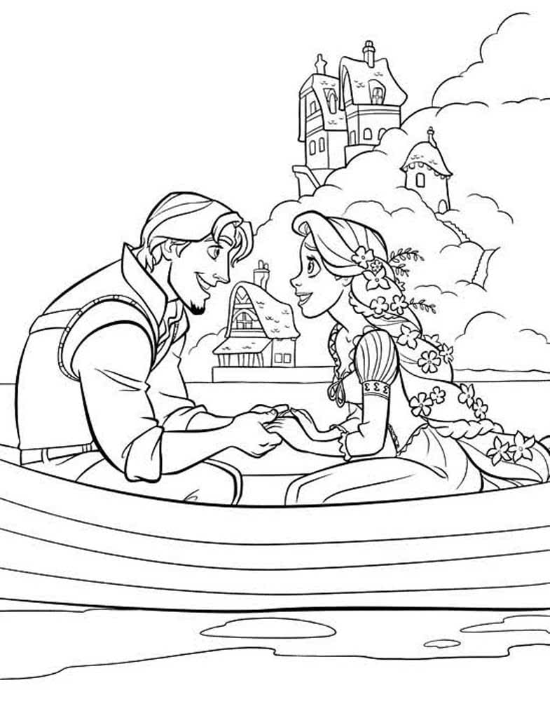 Свидание принца и Рапунцель в лодке