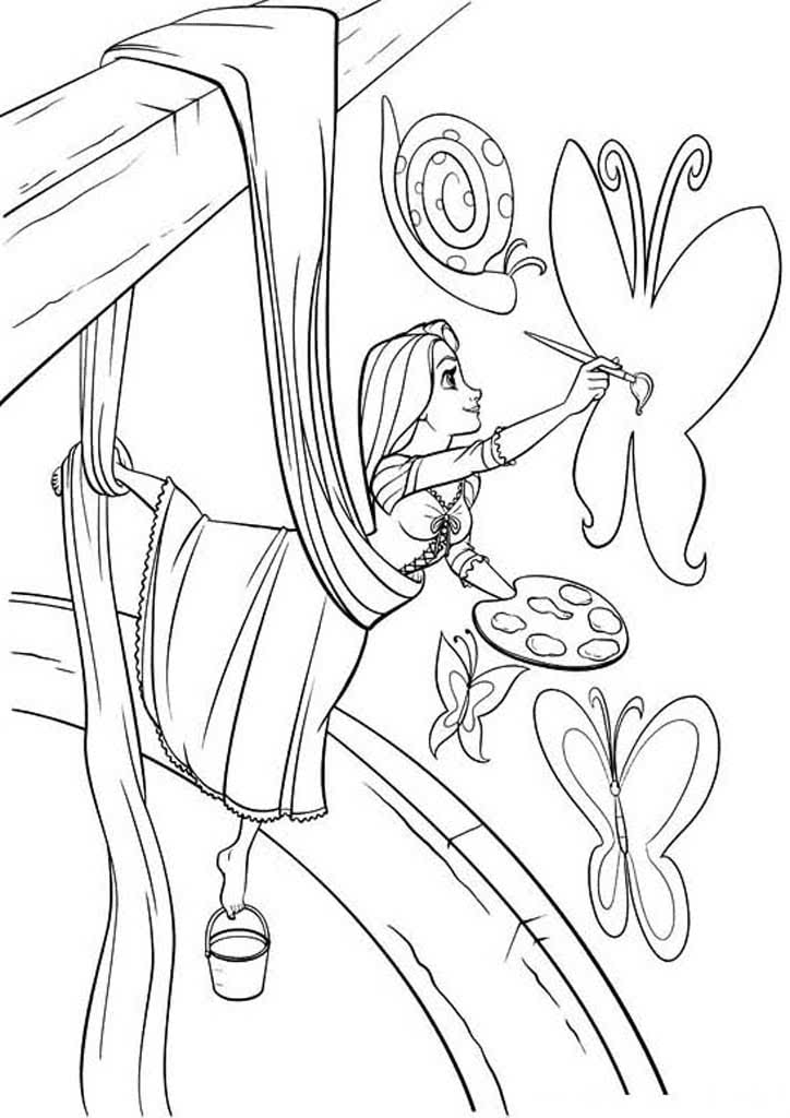 Рапунцель рисует бабочки
