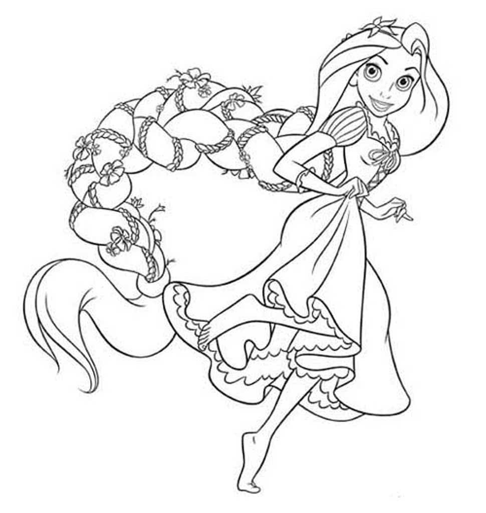 Принцесса Рапунцель персонажи раскраска