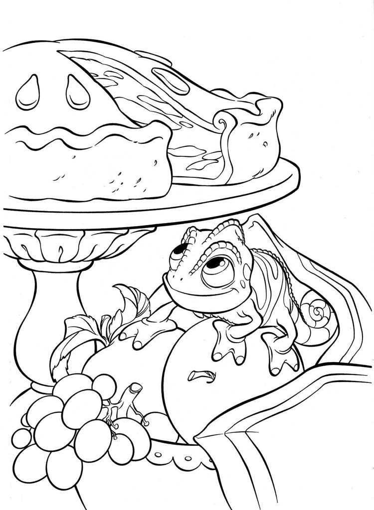 Хамелеон сидит под пирогом