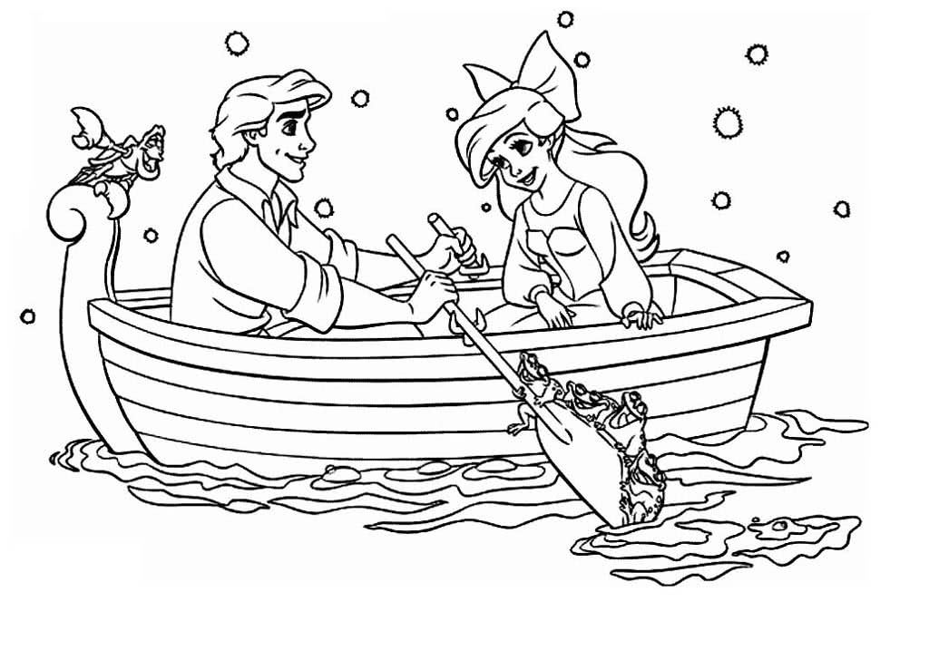 Принц и русалочка в лодке