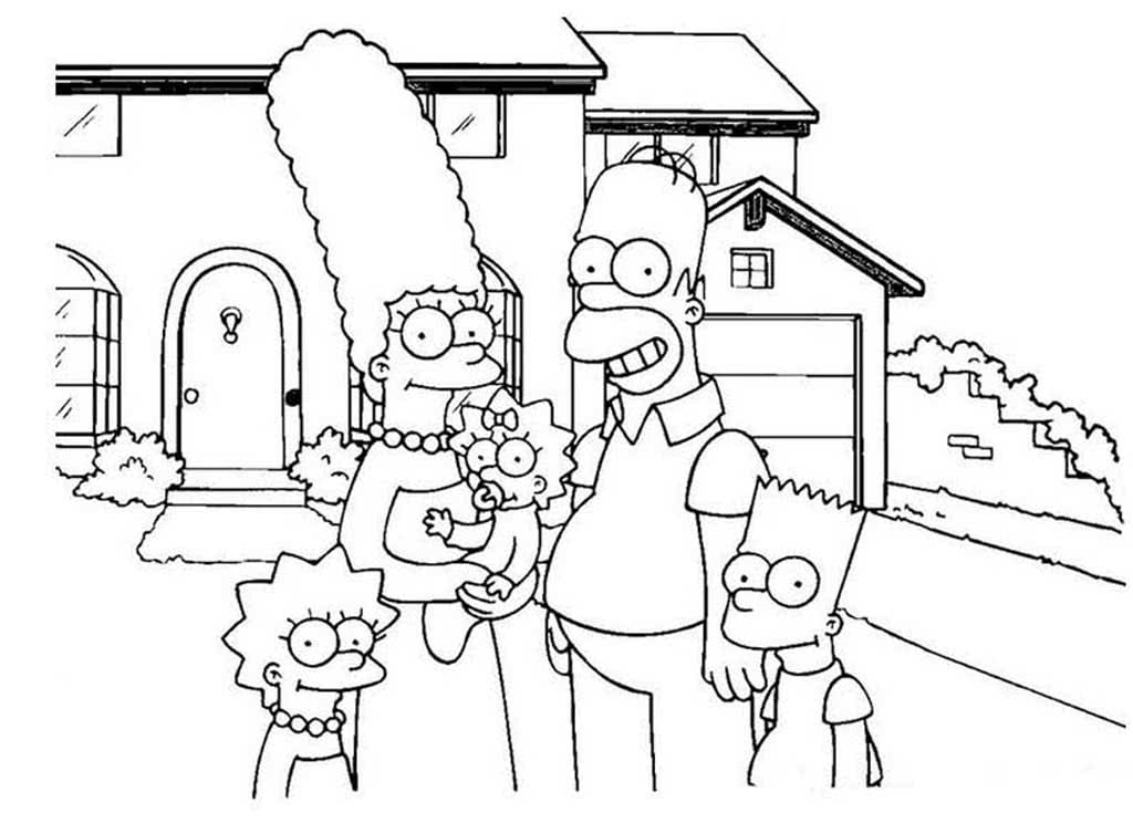 Симпсоны стоят у дома