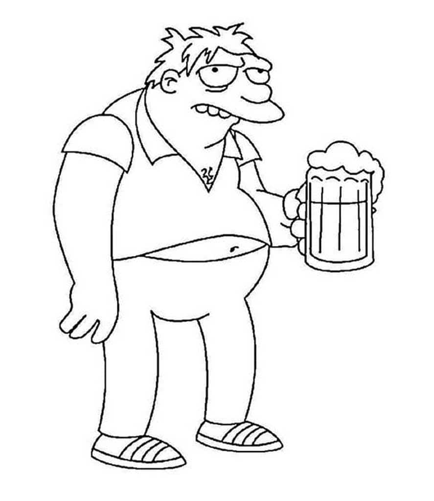 Барни Гамбл с кружкой пива