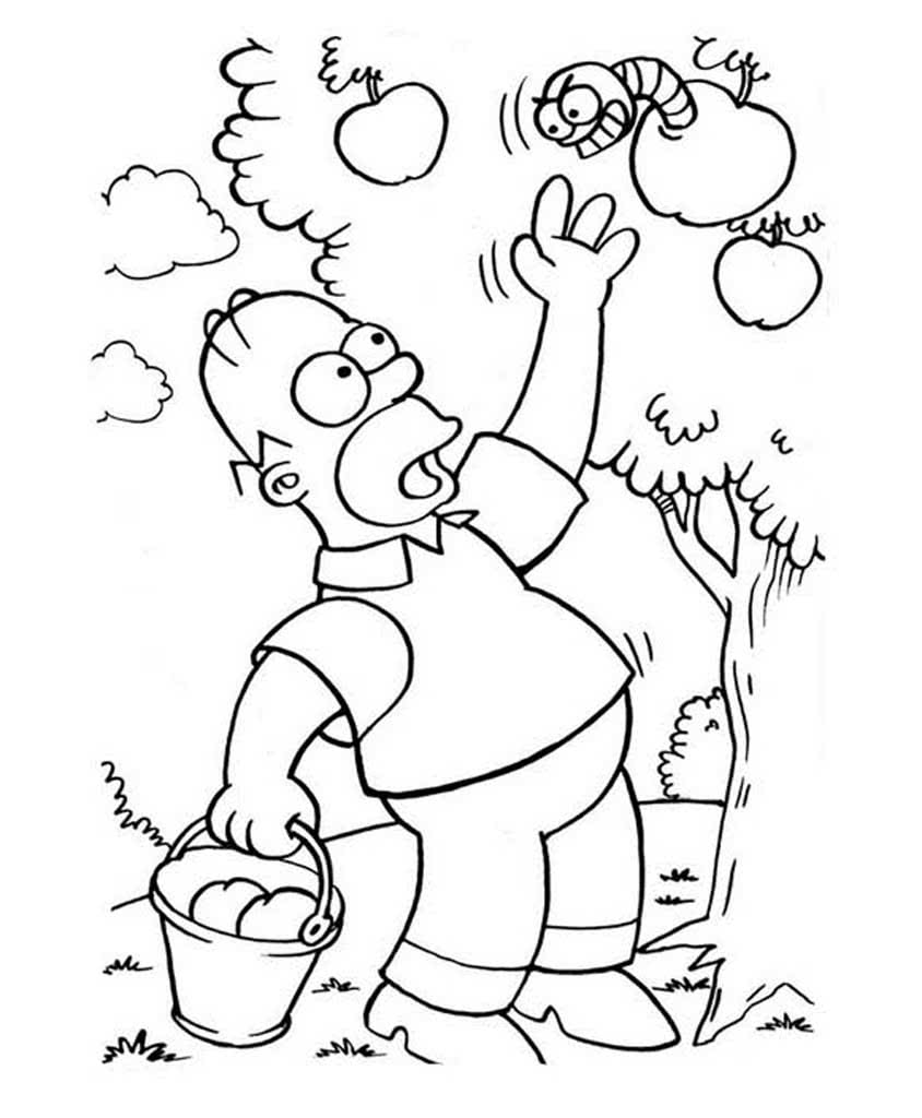 Гомер собирает урожай яблок
