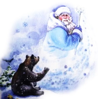 Заяц, косач, медведь и Дед Мороз