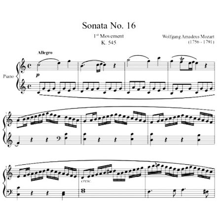 Соната №16 для фортепиано до мажор, К545