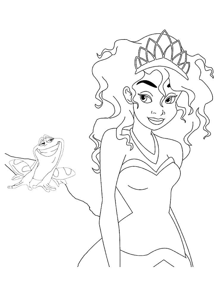 Растрепанная принцесса Тиана и довольный лягушонок