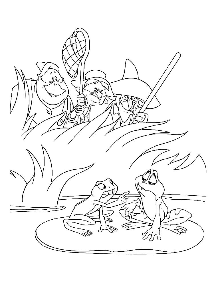 Охотники и две лягушки на болоте