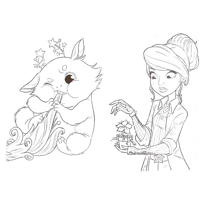 Адора с волшебным цветком и звездный котенок Кесси
