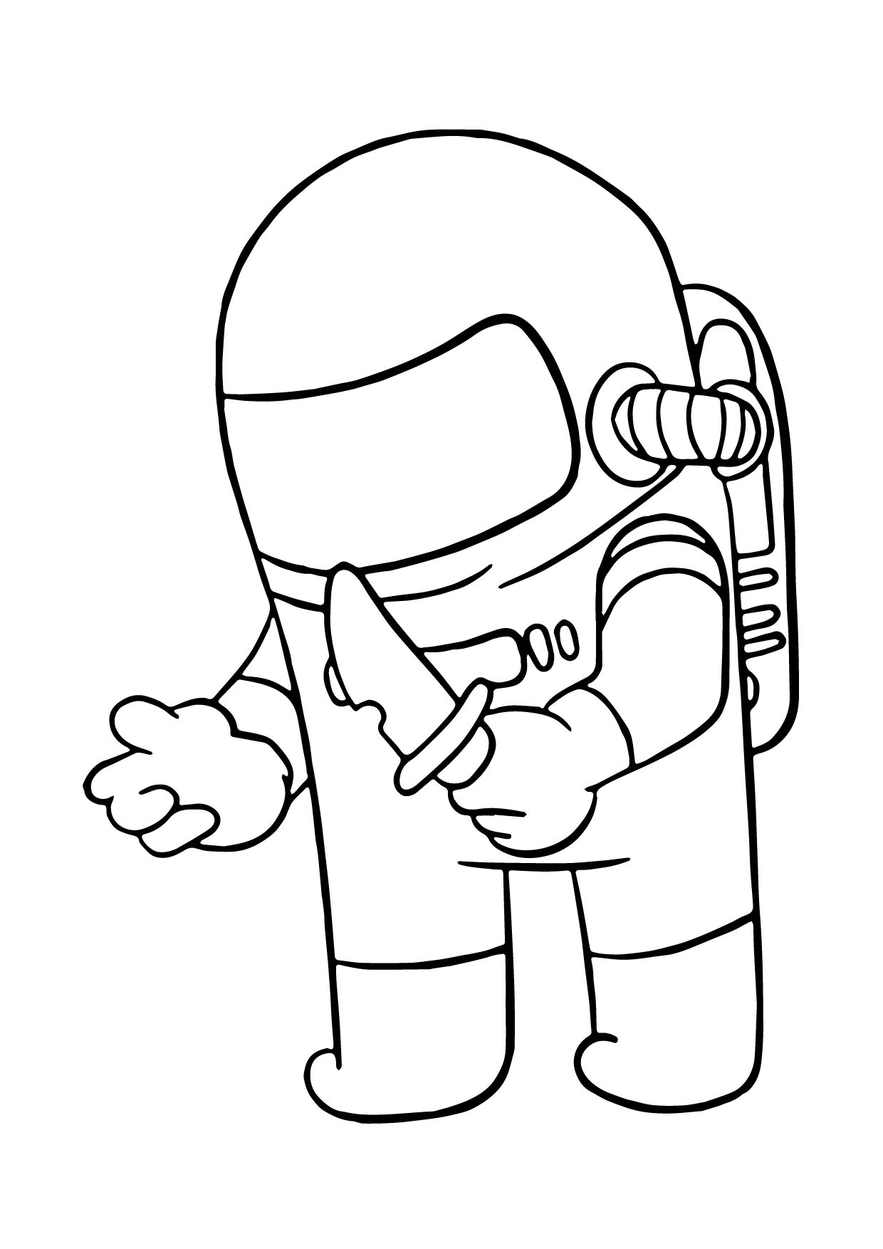Амонг Ас астронавт самозванец с ножом