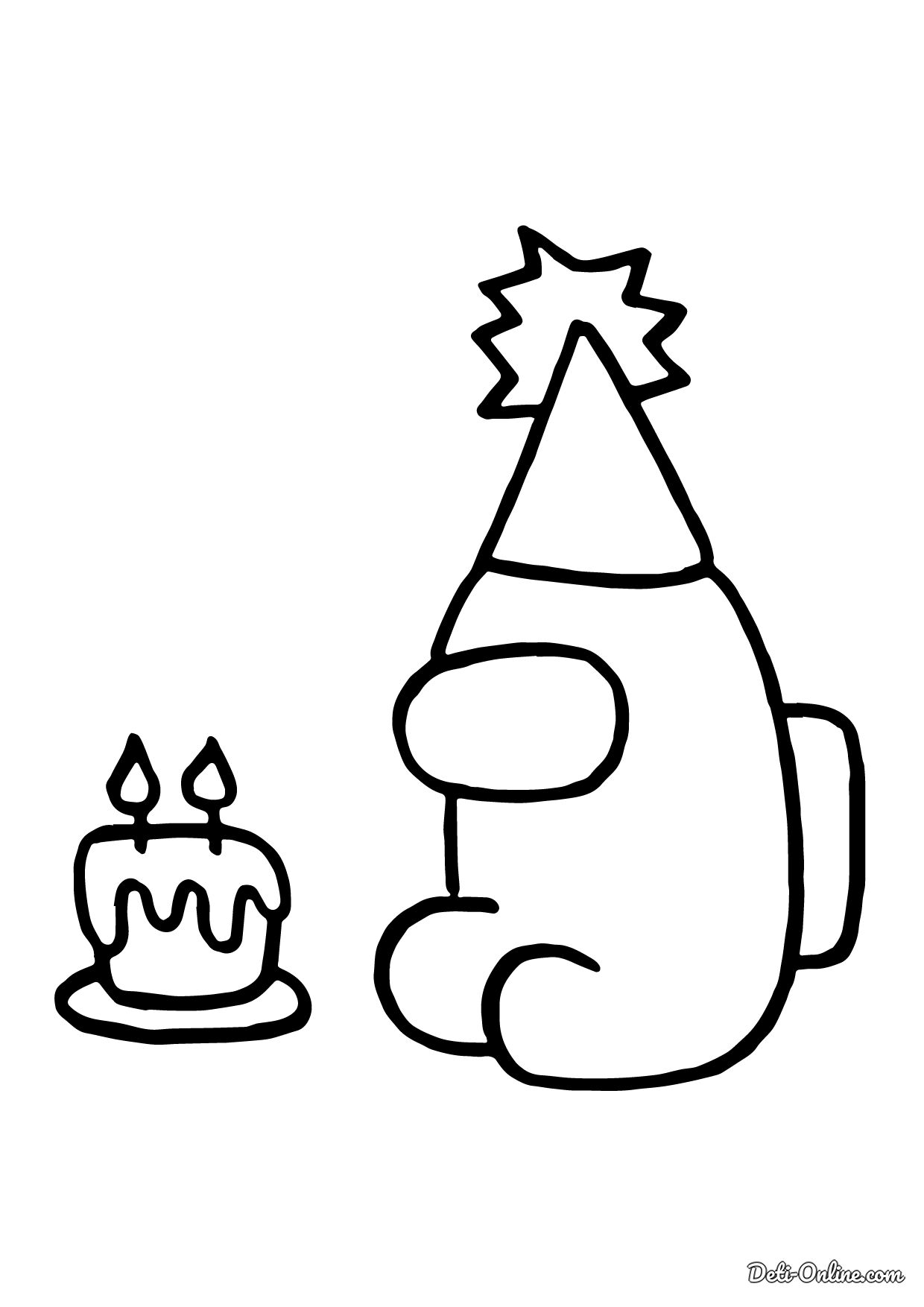 Амонг Ас на День рождения с тортом