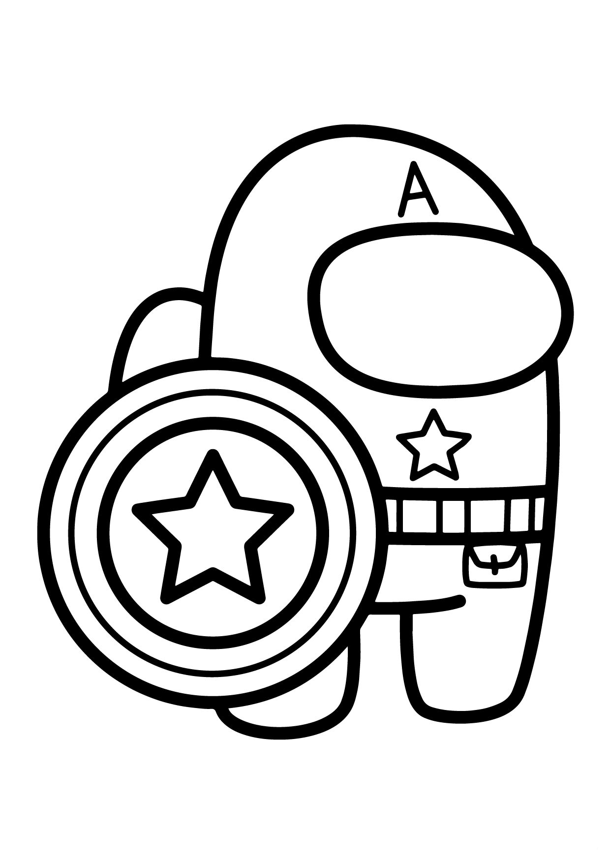 Амонг Ас в костюме Капитана Америки