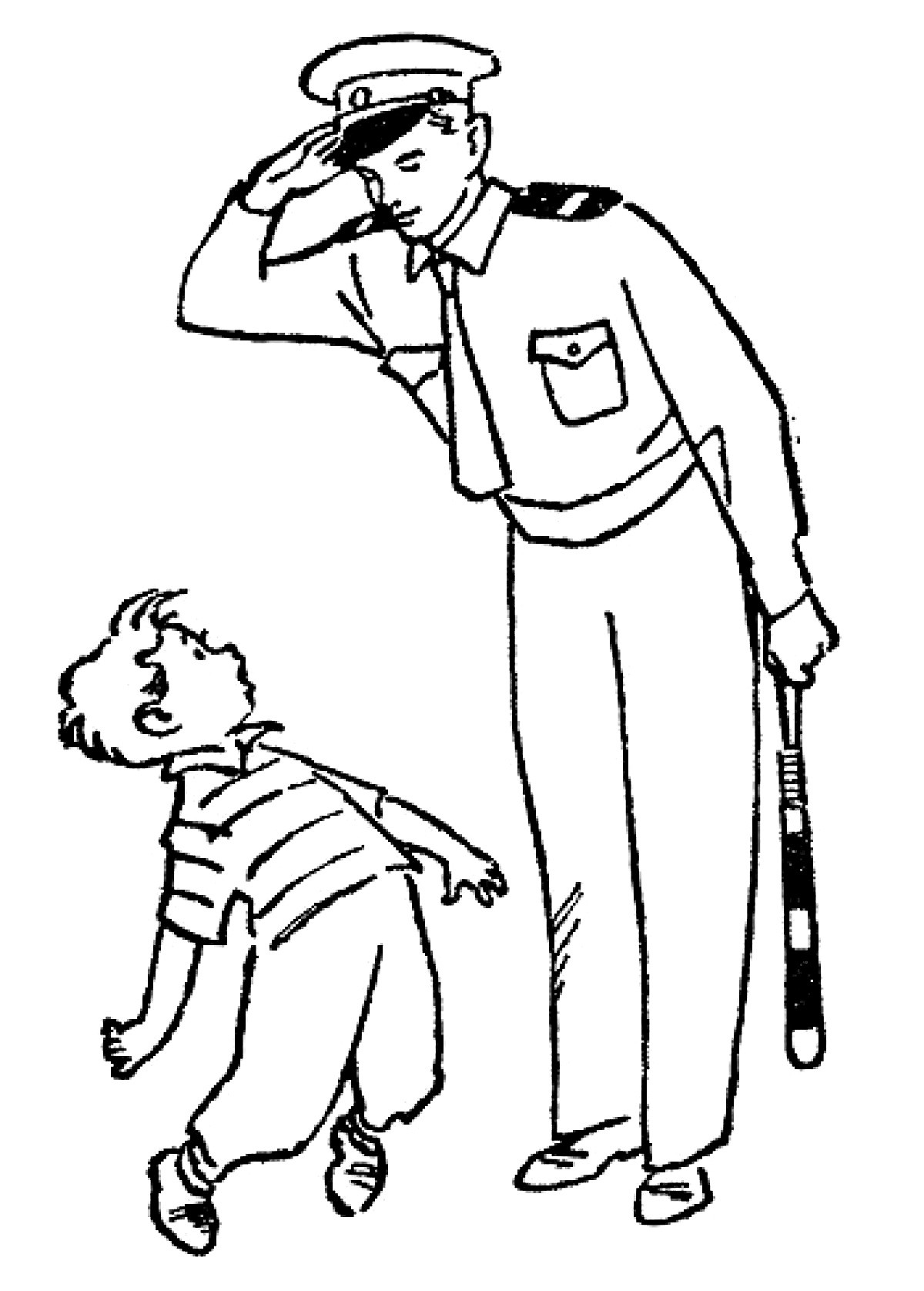 Дядя Степа милиционер с мальчиком в полосатой футболке