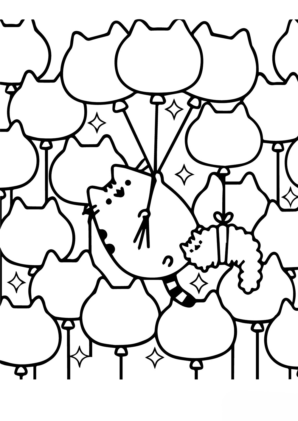 Кот Пушин и воздушные шарики