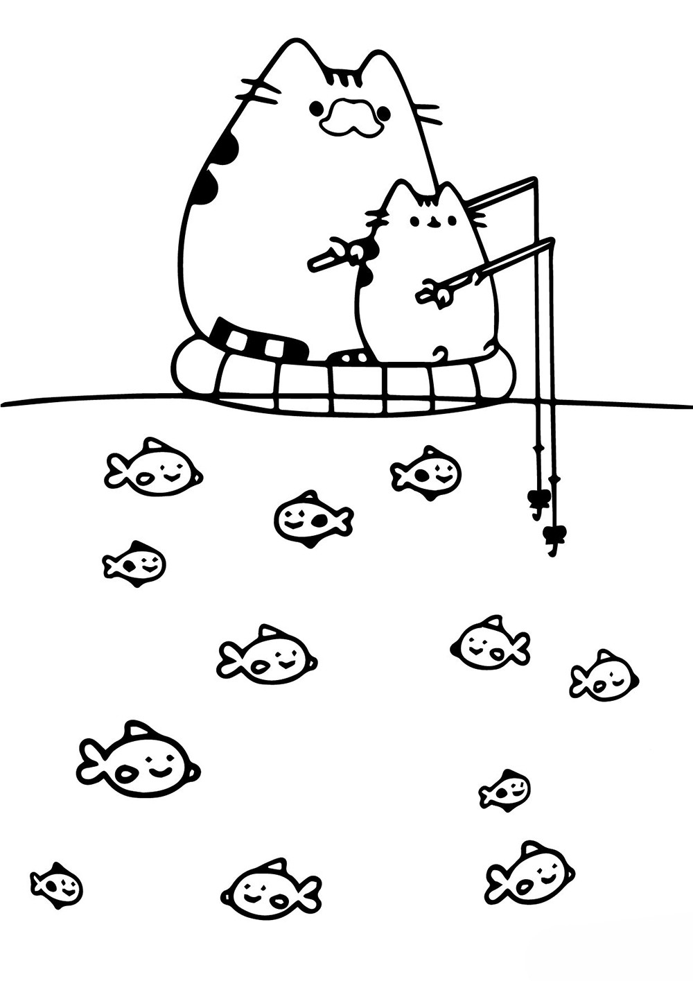 Кот Пушин на рыбалке с котенком