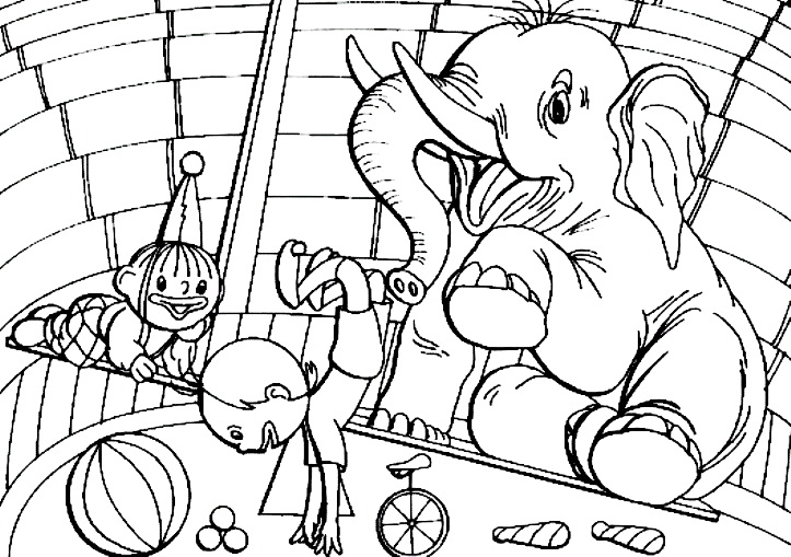 Леллик и Болик в цирке со слоном