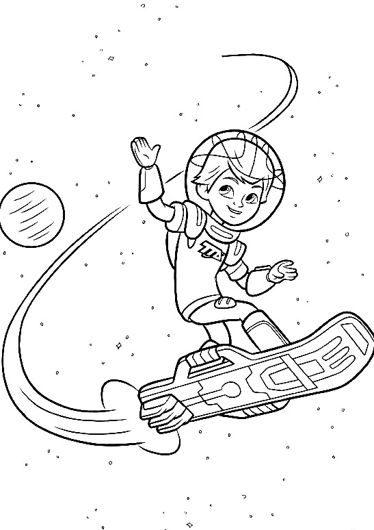 Майлз Каллисто в космосе катается на скейте