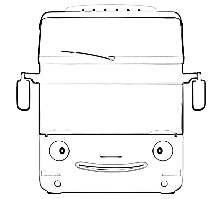 Маленький автобус Тайо раскраска