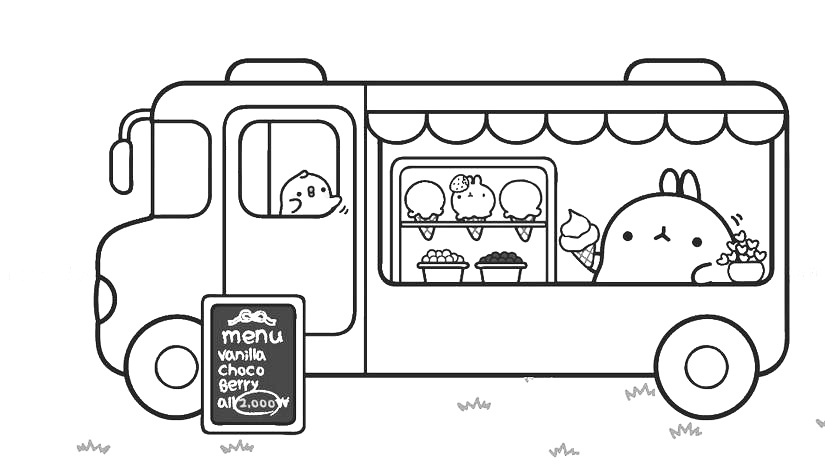 Моланг с ПитПиу в атобусе с мороженым