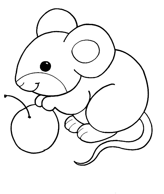 Мышонок и яблоко