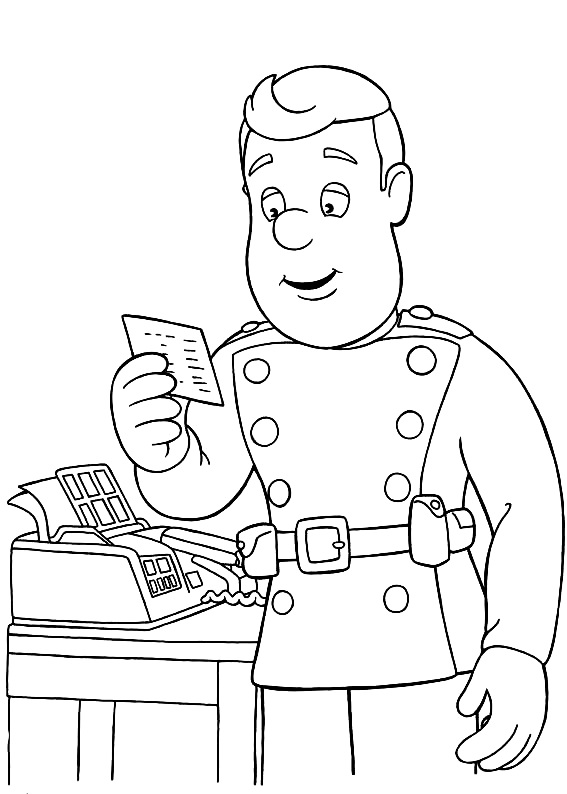 Пожарный Сэм читает телеграмму