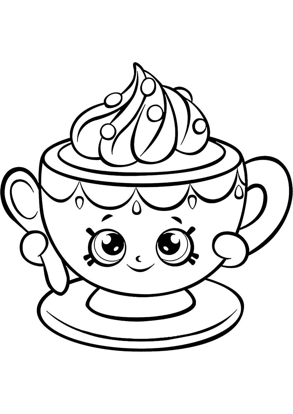 Шопкинс Чайная чашка Тини с ложкой и взбитыми сливками
