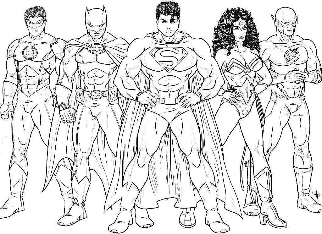 Супермен, Бэтмен, Флеш, Чудо женщина и Зеленый фонарь