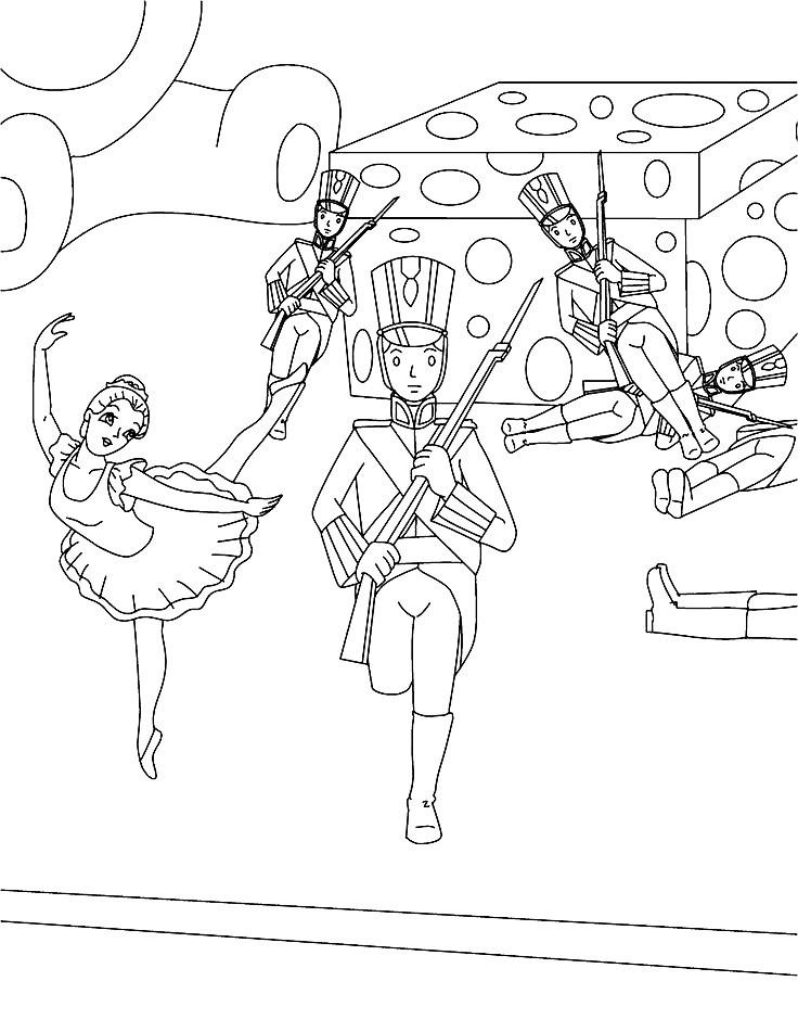 Танцовщица и разбросанные оловянные солдатики